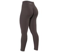 AUROLA Leggings da Allenamento da Donna, per Controllo della Pancia, a Prova di Squat, a Coste, Spessi, Senza Cuciture, Pantaloni Attivi, Marrone Castagno, S