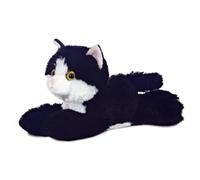 Aurora 12743 - Peluche Gatto, 15 cm, Bianco/Nero