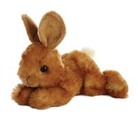 Aurora World- Aurora, 12762, Mini Flopsies, Bitty Lepre, 20.5cm, Peluche, Marrone, Colore Brown