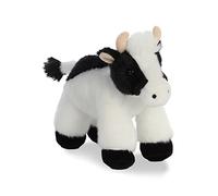 Aurora World- Aurora, 12766, Flopsies, Mini Moo Vacca, 20cm, Peluche, Nero e Bianco, Colore