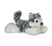 Aurora, 31293, Mini Flopsies, Mush Husky, 20.5cm, Peluche, Grigio e Bianco