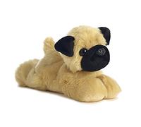 Aurora, 31369, Mini Flopsies, Mr Pugster Carlino, 20.5cm, peluche, marrone e nero
