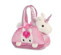 Aurora, 32795, Fancy Pal, trasportino per Animali Peek-A-Boo Unicorn, 20,5cm, Peluche, Rose e Blanche