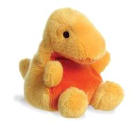Aurora World Aurora, 33618, Palm Pals Thunder Bronto Dinosauro, 13cm, Peluche, Giallo, Colore Yellow