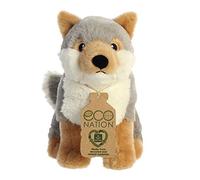 Aurora, 35006, Eco Nation, Lupo, 24 cm, peluche, (Grigio/Bianco/Marrone)