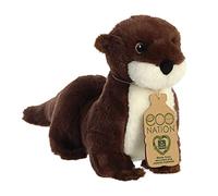 Aurora, 35016, Eco Nation - Lontra di fiume, 34 cm, peluche ecologico, marrone