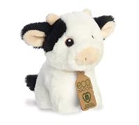 Aurora, 35072, Mini mucca Eco Nation, 13cm, peluche, bianco e nero