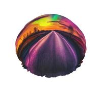 Aurora at the highway Cuffia da doccia riutilizzabile - cuffia da doccia a doppio strato impermeabile, elastica, ecologica per uso quotidiano