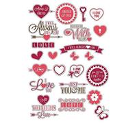 Aurora Bomboniere d'Autore Adesivi Cuori I Love You Ti Amo 24pz Foglio 24cmX34cm Innamorati Auto Moto Armadio