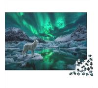 Aurora boreale boreale verde Jigsaw Puzzle 1000pcs (75x50cm) Adulti Bianco Arctic Wolf Puzzle Gioco EduGattoivo Decorazioni Per La Casa