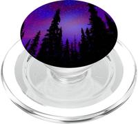 Aurora Boreale illumina la galassia viola della foresta PopSockets PopGrip per MagSafe