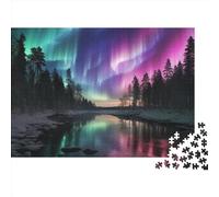 Aurora boreale in Norvegia Puzzle Impossible 1000 Pezzi Decorazione Per La Casa. Giochi Rilassamento E Intelligence Per Adulti E Ragazzi Da 14 Anni 1000pcs (75x50cm)