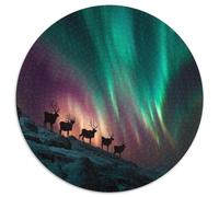 Aurora boreale Jigsaw Puzzle 1000pcs (67.5x67.5cm) Adulti Wild ReinCervo Puzzle Gioco Educativo Decorazioni Per La Casa