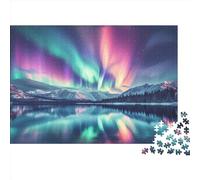 Aurora boreale Jigsaw Puzzle Impossibili 1000 Pezzi Snow Mountain Lake Decorazione Per La Casa. Giochi Rilassamento E Intelligence Per Adulti E Ragazzi Da 14 Anni 1000pcs (75x50cm)