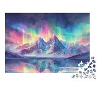 Aurora boreale Puzzle Impossibili 1000Pcs Snow Mountain Lake Decorazione Per La Casa. Giochi Rilassamento E Intelligence Per Adulti E Bambini Da 12 Anni 1000pcs (75x50cm)