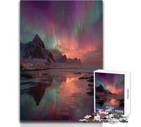 Aurora boreale sulle isole Lofoten, puzzle da 1000 pezzi per adolescenti, gioco educativo per la concentrazione mentale, idea regalo speciale commovente, dimensioni 38x52cm