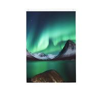 Aurora Borealis Bandiera da giardino di benvenuto 0,6 x 0,9 m su entrambi i lati nessuna dissolvenza bandiere per casa cortile sfondo foto banner festa per cortile portico prato decorazione esterna