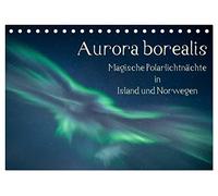 Aurora borealis - Magische Polarlichtnächte in Island und Norwegen (Tischkalender 2026 DIN A5 quer), CALVENDO Monatskalender: Zauberhafte Polarlichter ... und Norwegen begleiten Sie durch das Jahr.