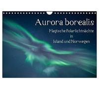 Aurora borealis - Magische Polarlichtnächte in Island und Norwegen (Wandkalender 2026 DIN A4 quer), CALVENDO Monatskalender: Zauberhafte Polarlichter ... und Norwegen begleiten Sie durch das Jahr.