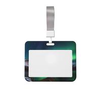 Aurora Borealis, porta badge, impermeabile, con finestra trasparente per documenti, per donne, uomini, personale in ufficio, insegnanti, infermieri