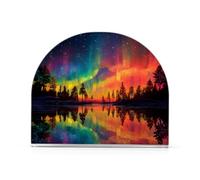 Aurora Borealis, portatovaglioli con albero arcobaleno, per tavolo, cucina, decorazione in carta acrilica, per sala da pranzo, interni ed esterni, feste e vacanze