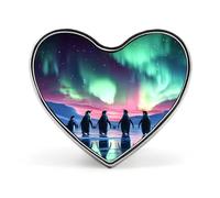 Aurora Borealis - Spilla a forma di pinguino a forma di cuore, per cravatta, abiti, matrimoni, compleanni, per uomini e donne, Love form, Metallo