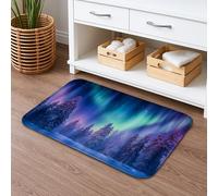Aurora Borealis - Tappetino da bagno ad asciugatura rapida, colorato motivo con luci del nord astratte, antiscivolo, in flanella, lavabile, per bagno, WC, decorativo, 50 x 81 cm