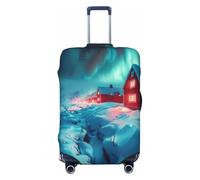 Aurora Borealis Village - Copribagagli da viaggio, elastico, per valigie, 45-81 cm, Nero , x-large