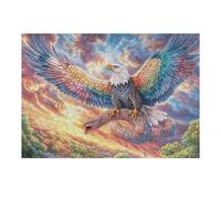 Aurora Cloud Sea Flying Bald Eagle Rompicapo 300 Pezzi Per Festa Della Repubblica Cartone Rigido Paesaggi Italiani Animal Pet Doll Per Decorazione Murale Da Passatempo Edizione Limitata 300 PCS