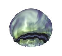 Aurora, cuffie da doccia da donna, elastiche e riutilizzabili, a doppio strato impermeabile, cuffie da doccia