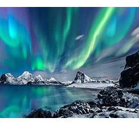 Aurora Dipingere con i numeri, per adulti, Snowberg Dipingere con i numeri, per adulti, set di pittura a olio senza fiamma da 16 x 20 pollici, come regalo per bambini e adulti