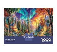 Aurora Fantasy 1000 Pezzi Puzzle Antidepressione in Cartone Spesso Per Viaggi O Tranquillità Couple in Pine Forest Sky un'idea Regalo Geniale Per Festività Come Natale O Compleanno 38x26cm/1000pcs