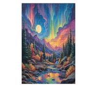Aurora Forest Puzzle 1000 Pezzi Relax E Meditazione Night View Aurora Rompicapo Mindfulness Attività Per Il Benessere Riduzione Dell'ansia Regalo Per Tutti 1000 PCS