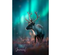 Aurora Glow Reindeer Journal - Dreamy Zen Notebook with Magical Northern Lights Art | Surreal Glowing Dust Fantasy Writing Notebook