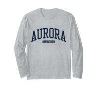 Aurora Illinois IL College University Style Navy Maglia a Manica