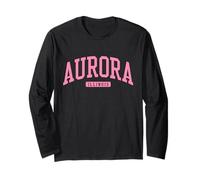 Aurora Illinois IL College University Style Navy Maglia a Manica
