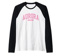 Aurora Illinois IL College University Style Navy Maglia con Maniche Raglan