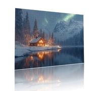 Aurora Jigsaw Puzzle Adulti 500 pezzi Jigsaw Puzzles Classici Arte Impossibili Grandi Dimensioni Paesaggio per Adulti e Ragazzi Divertimento Giochi Rilassamento e Intelligence, Regalo 38x52cm t-373