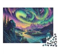 Aurora Jigsaw Puzzle Impossible 1000 Pezzi River Forest Decorazione Per La Casa. Rilassamento E Intelligence Per Adulti E Ragazzi Da 14 Anni 1000pcs (75x50cm)