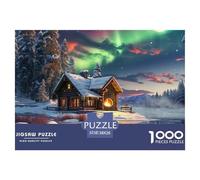 Aurora Lodge Jigsaw Puzzle, 1000Pezzi Puzzle Classici, Polar Aurora Puzzle Giochi Rilassamento E Intelligence, Puzzle Per Gioco Familiare, Festa Aziendale, Regalo Per Amore E Amico (38x26cm/1000pcs)