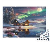 Aurora Lodge Puzzle 1000 Pezzi In puzzle in Cartone Premium, Un Gioco Di Puzzle Per Disintossicazione Digitale, Ideale Per Giochi Di Puzzle Da Viaggio, Serata Giochi 38x26cm/1000pcs