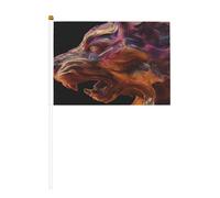 Aurora, mini bandiere con testa di tigre, resistenti, 14 x 20 cm, piccole bandiere su bastoncini, per esterni, cortile e giardino, confezione da 6 e 10 pezzi