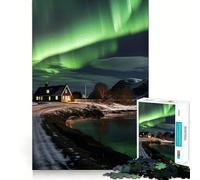 Aurora mistica nel lupo Puzzle da 1000 pezzi per adolescenti Gioco stimolante Facile Tempo libero Taglio preciso (38x52cm)
