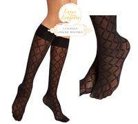 AURORA MONOGRAM CALZE FINO AL GINOCCHIO Di Wolford S Nere Trasparenti