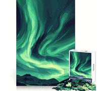 Aurora Night Lights Puzzle da 1000 pezzi per adulti, allenamento della memoria, calma e distrazione, bordi precisi, regalo festivo (38x26cm)