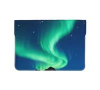 Aurora Night Sky Custodia protettiva in pelle PU per computer portatile da 13 pollici, custodia protettiva per MacBook, borsa sottile per computer da viaggio quotidiano