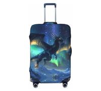 Aurora Night Sky Dragon - Copribagagli da viaggio, elastico, per valigie, 45-81 cm, Nero , L