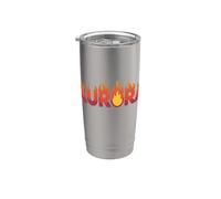 Aurora On Fire - Parola artistica con nome e scritta "Cute Custom" Bicchiere termico in acciaio inox doppia parete