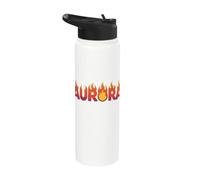 Aurora On Fire - Parola artistica con nome e scritta "Cute Custom" Stainless Steel Insulated Water Bottle