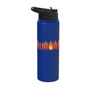 Aurora On Fire - Parola artistica con nome e scritta "Cute Custom" Stainless Steel Insulated Water Bottle